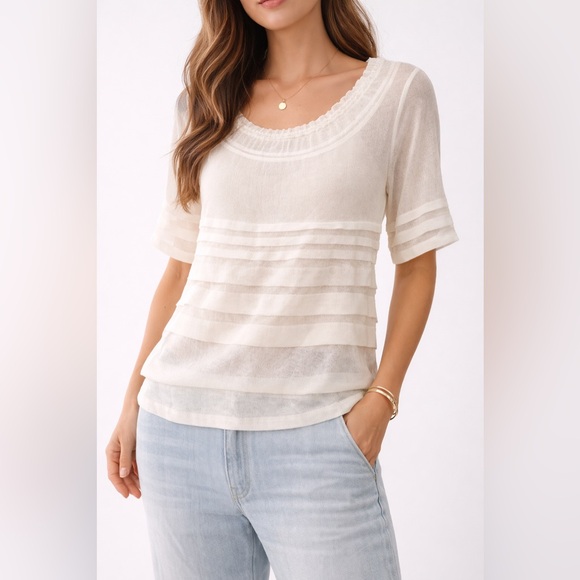 Anthropologie Tops - Anthropologie Vanessa Virginia sheer tiered top M nwt